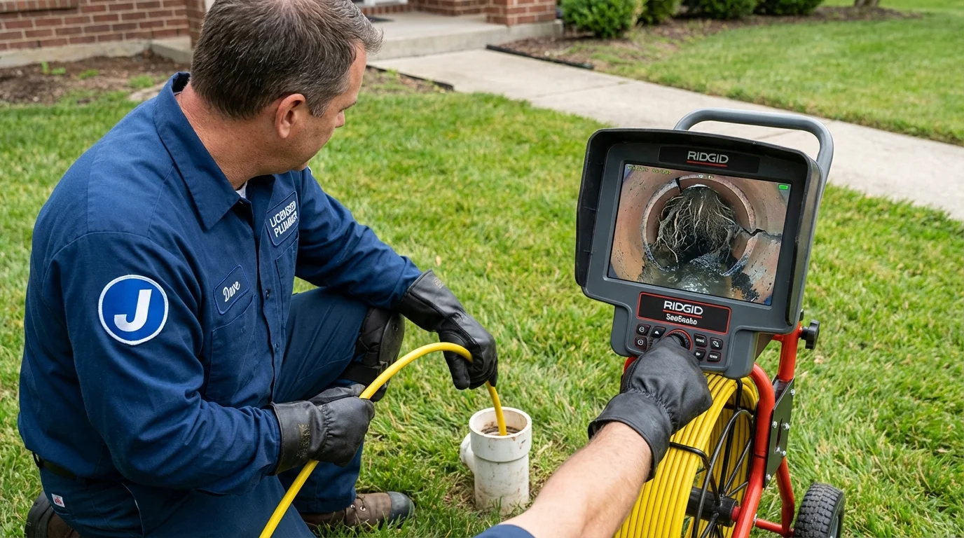 Sewer camera inspection being performed by Johns Plumbing LLC in Nicholls